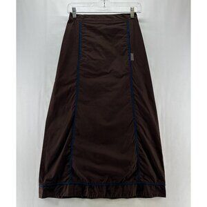 Blue Willis Skirt Size 34 Pencil Straight Maxi Twill Cotton Brown